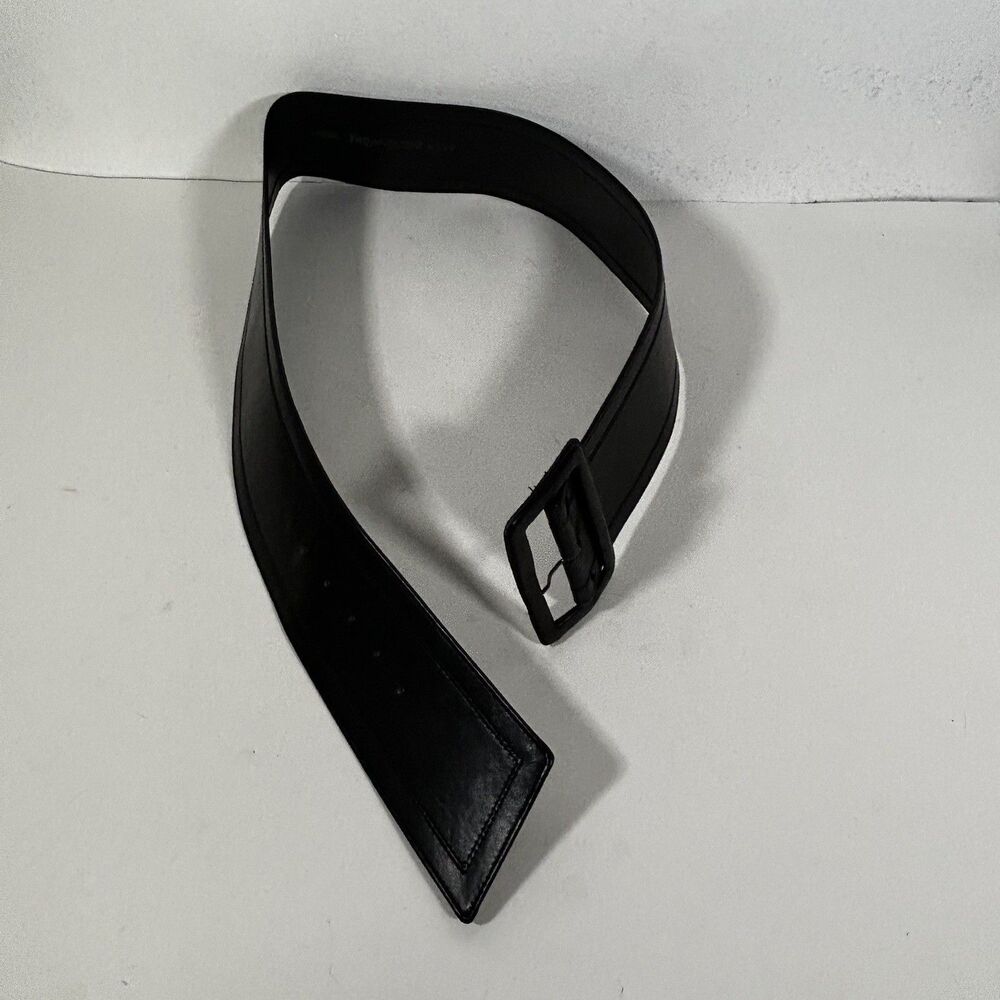 Yves Saint Lauren Wide Statement Belt Size Large Black Buckle Classic Modern - Picture 4 of 9